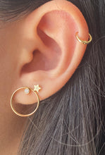 14K Gold Push Star Flat Back Earring