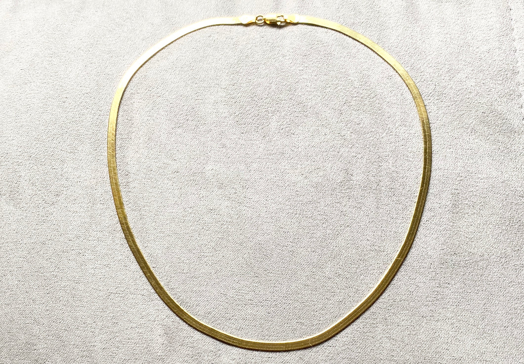 18K Gold Filled Herringbone Necklace
