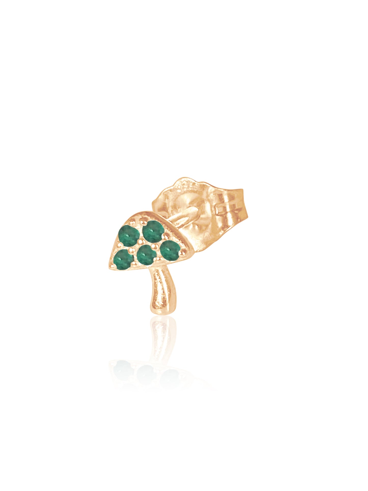 14K Gold Diamond Mushroom Earring