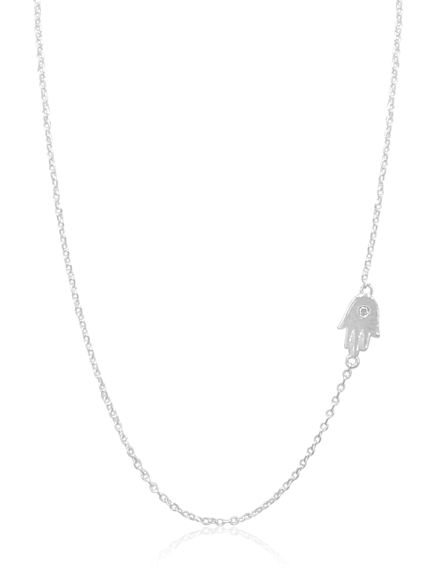 14K Gold Diamond Hamsa Necklace