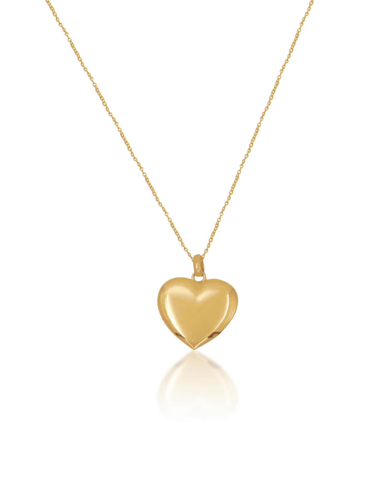 14K Large Puff Heart Necklace