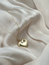 14K Large Puff Heart Necklace