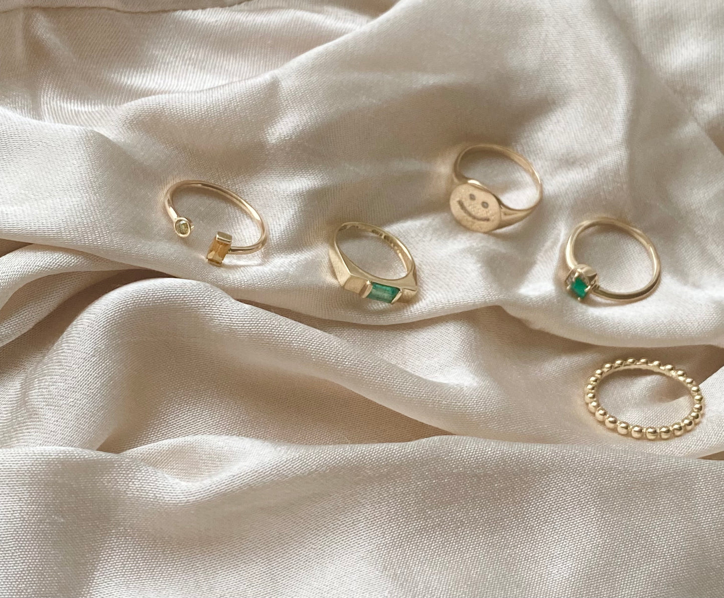 14K Diamond Be Happy Ring