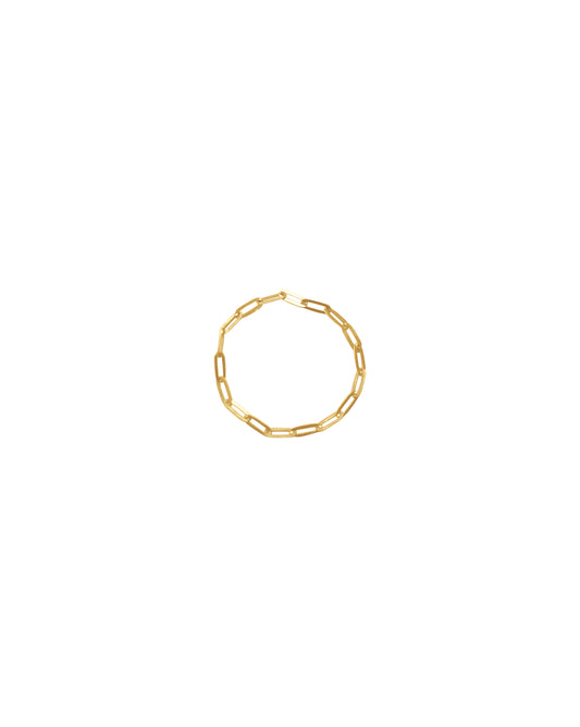 14K Gold Paper Clip Soft Chain Ring