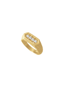 14k Solid Gold Mirror Diamond Ring