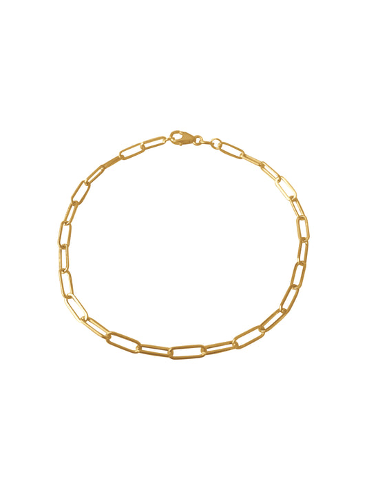14K Gold Paper Clip Bracelet