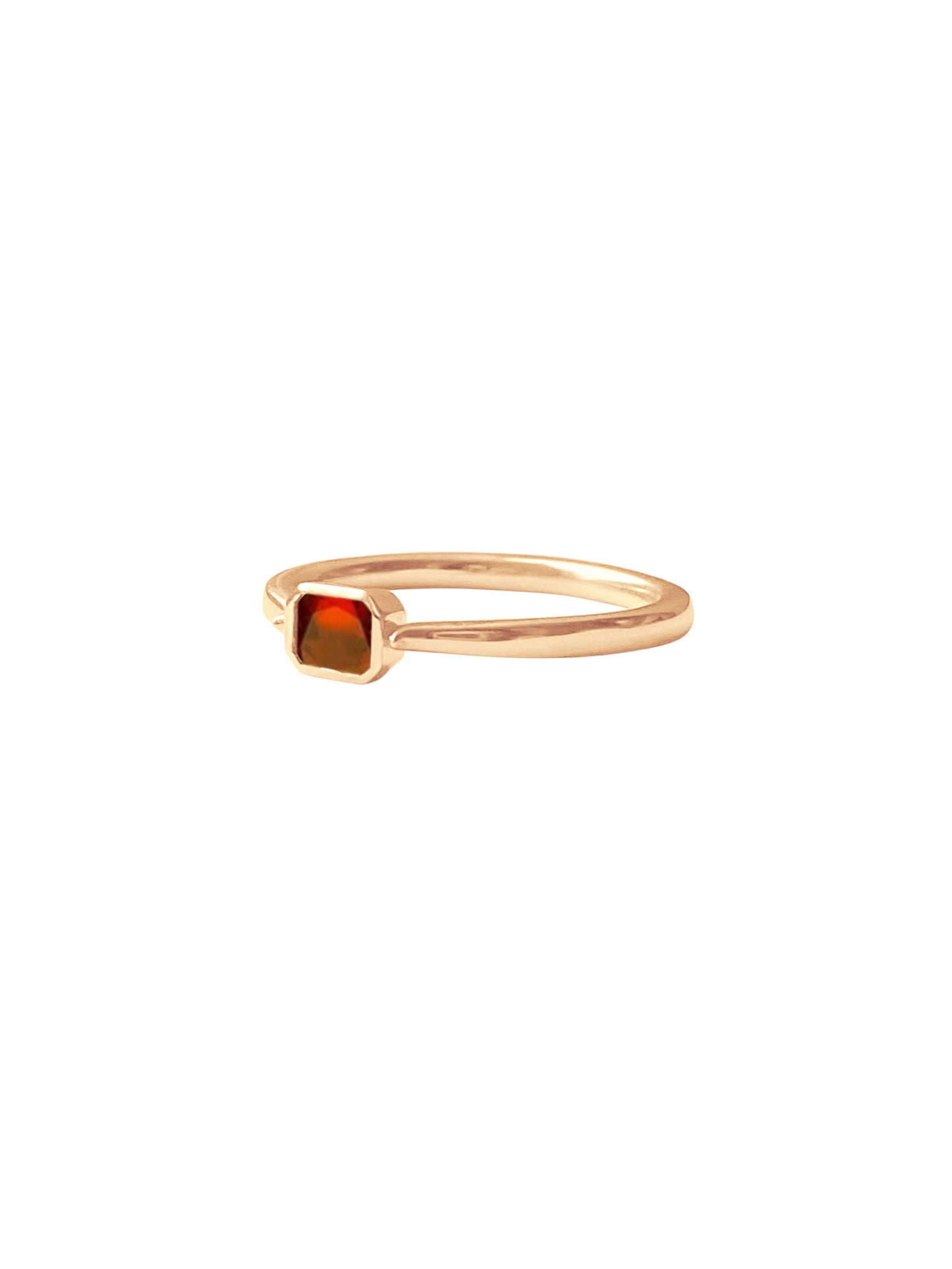 14k Gold Emerald Cut, Birthstone Ring