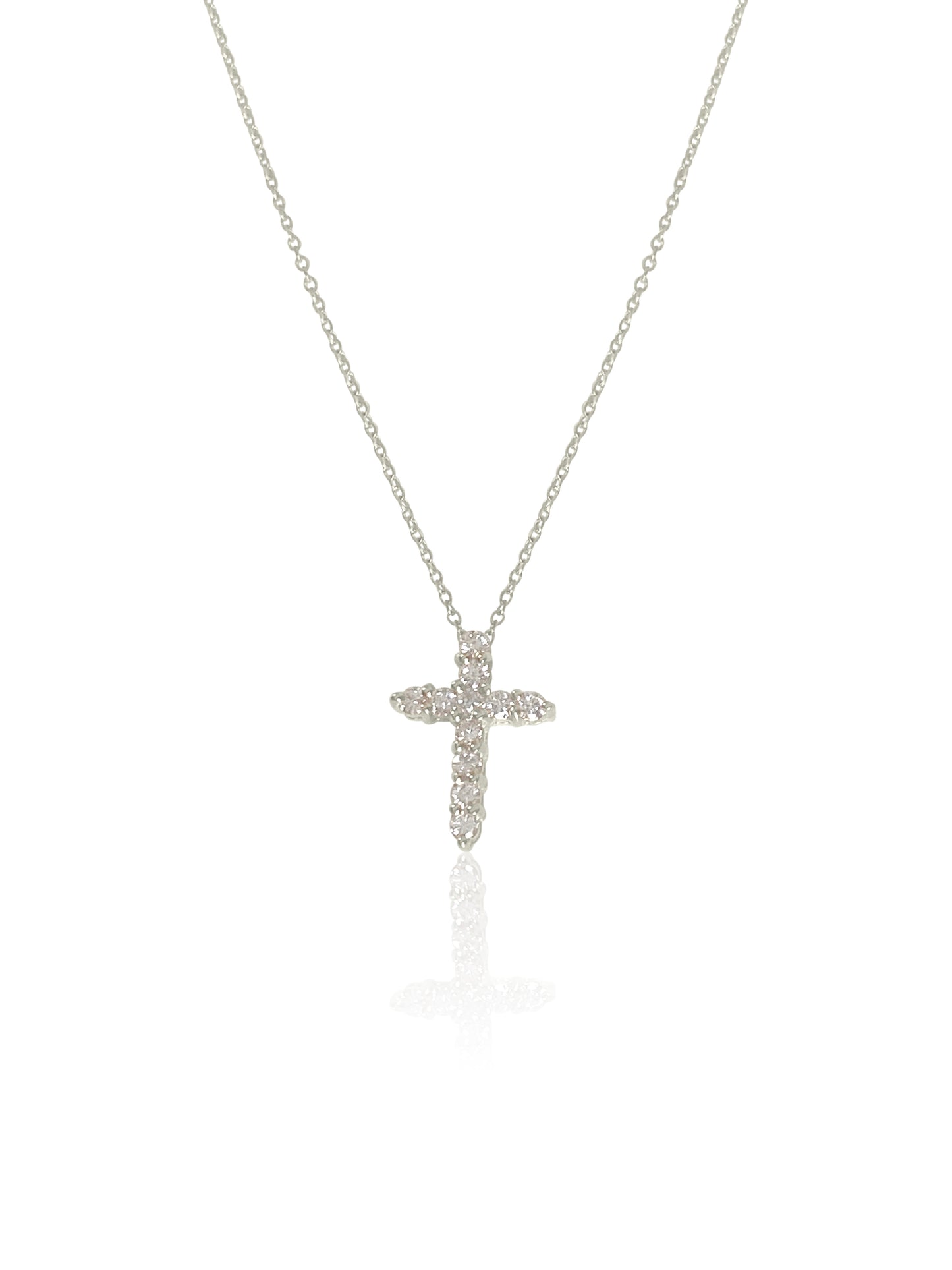 14K Gold Diamond Cross Necklace