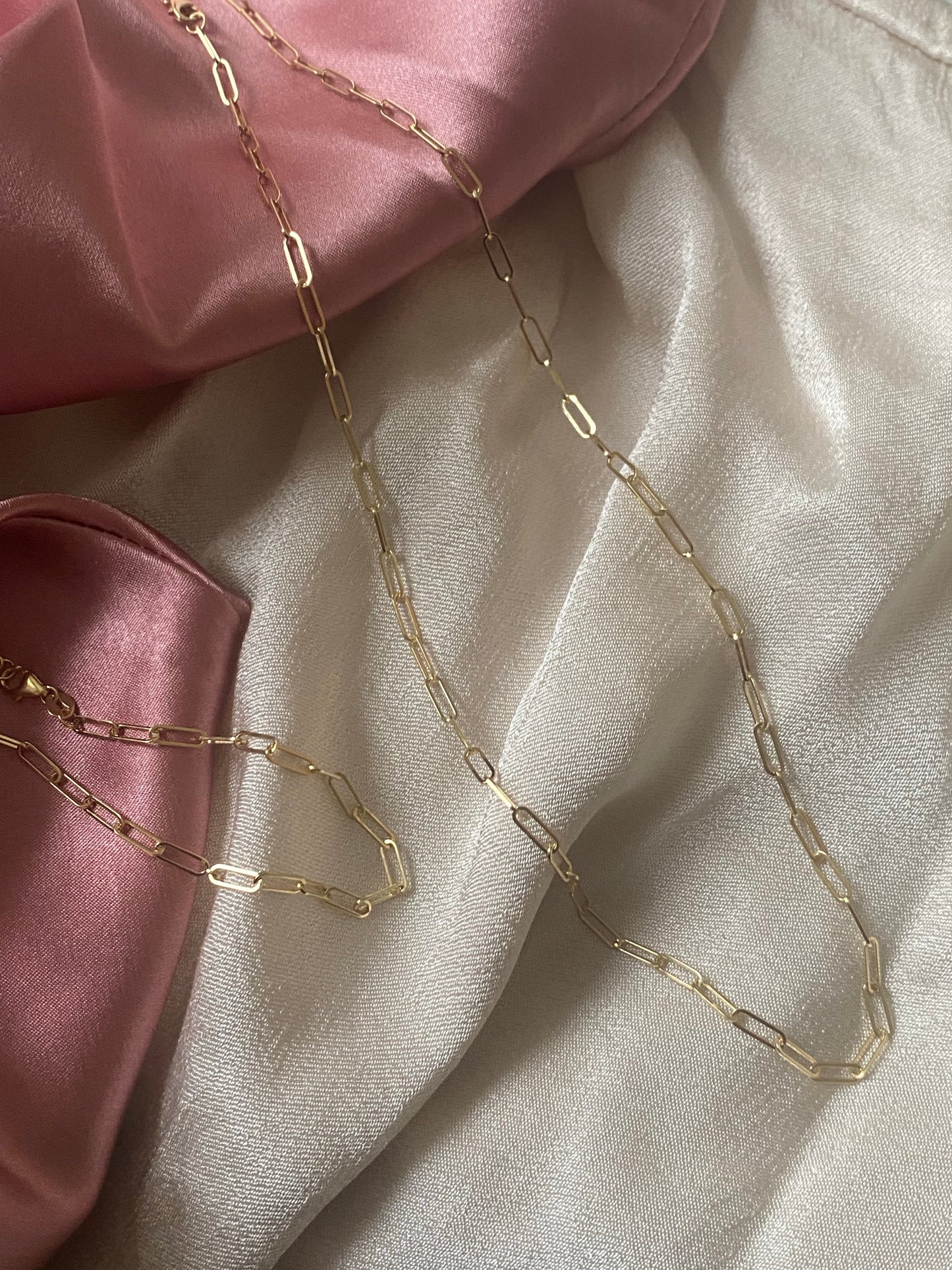 14K Gold Paper Clip Chain