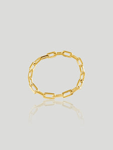 18k Gold Filled paper Clip Soft Chain Ring