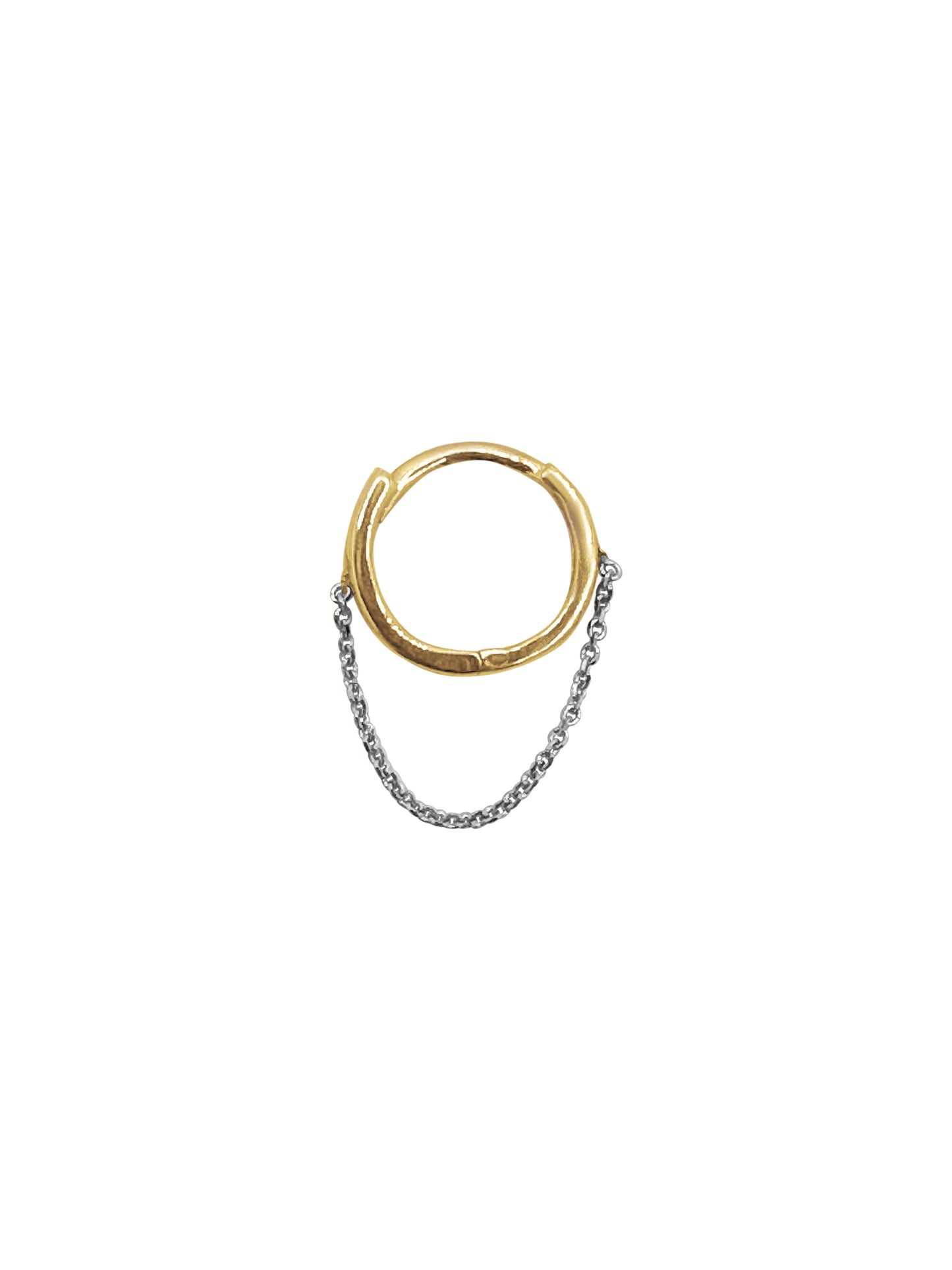 14KT Gold Mini Chain Huggie Clicker Earring