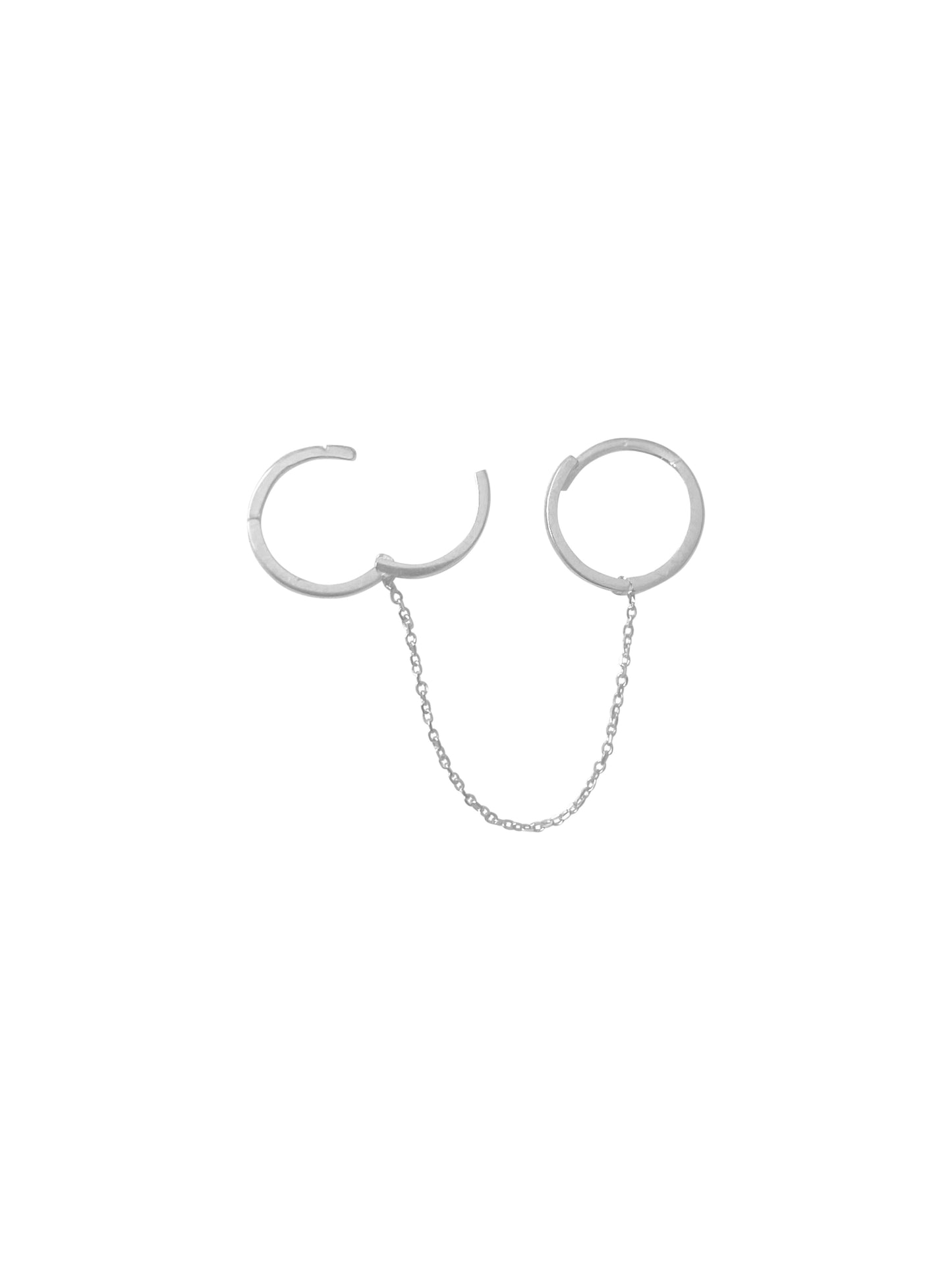 14KT Gold Double Huggie Chain Clicker Earring