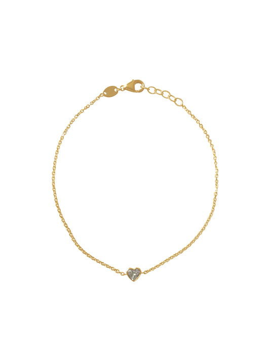 14K Heart Shaped Diamond Bracelet