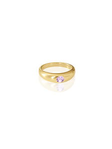 14k Solid Gold Diamond Dome Ring