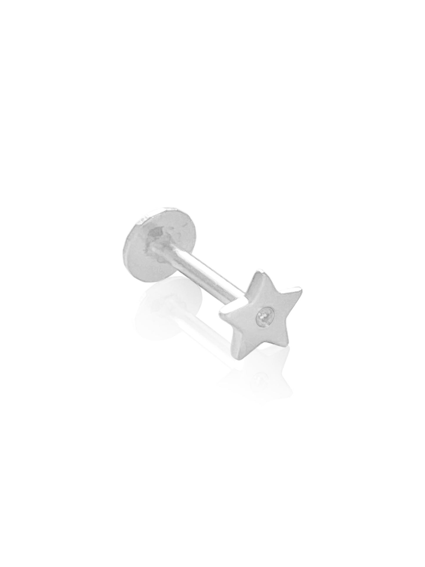 14K Gold Push Star Flat Back Earring
