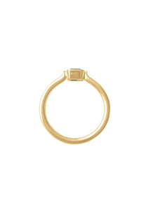 14k Gold Emerald Cut, Birthstone Ring