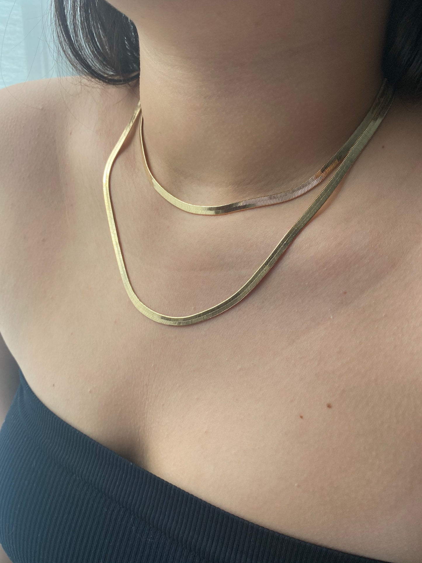 18K Gold Filled Herringbone Necklace