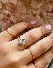 Suyana 14K Aquamarine & Salt and Pepper Diamond Ring