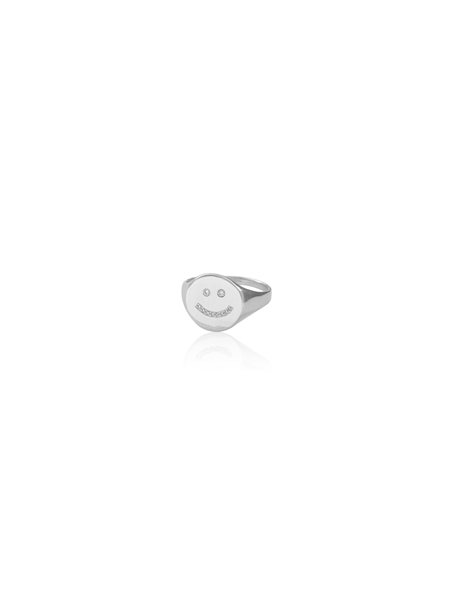 14K Diamond Be Happy Ring