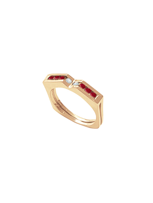 14k Gold Geometric Band