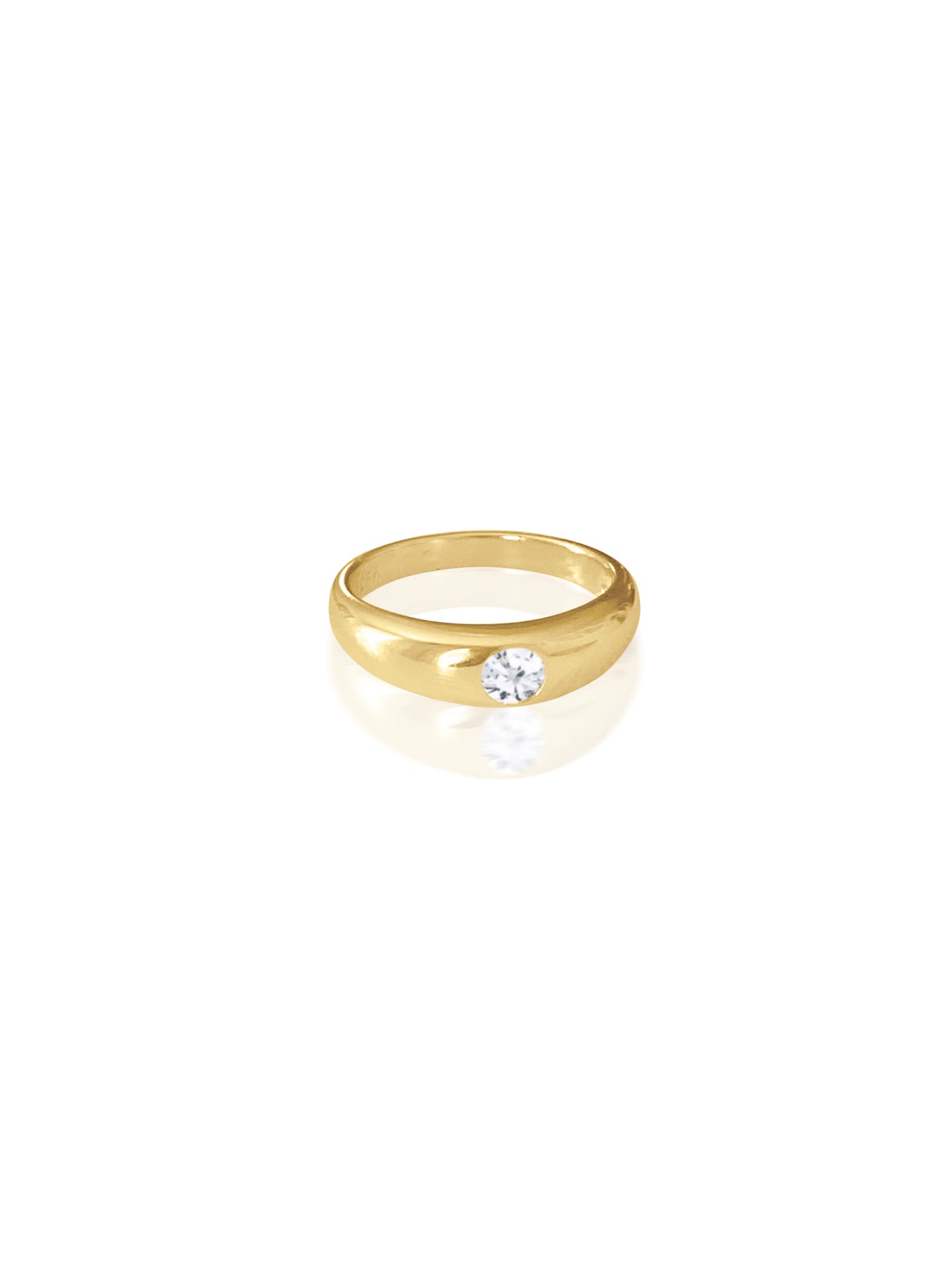 14k Solid Gold Diamond Dome Ring