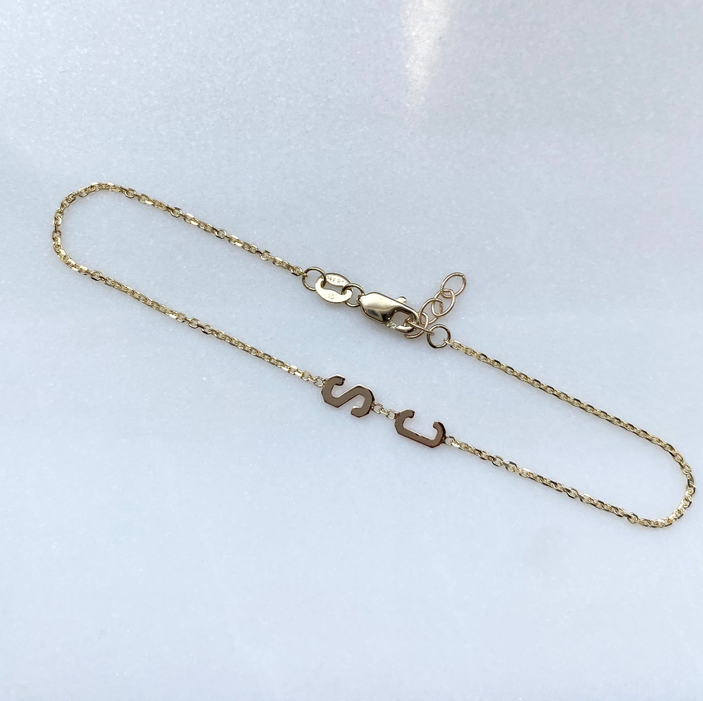 14K Gold Initial Bracelet