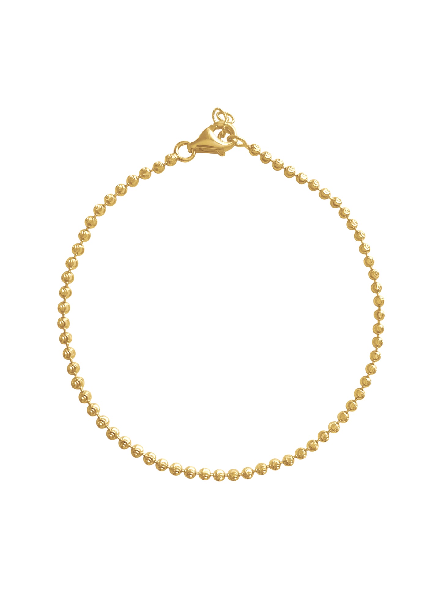 14K Gold Diamond cut Ball Bracelet