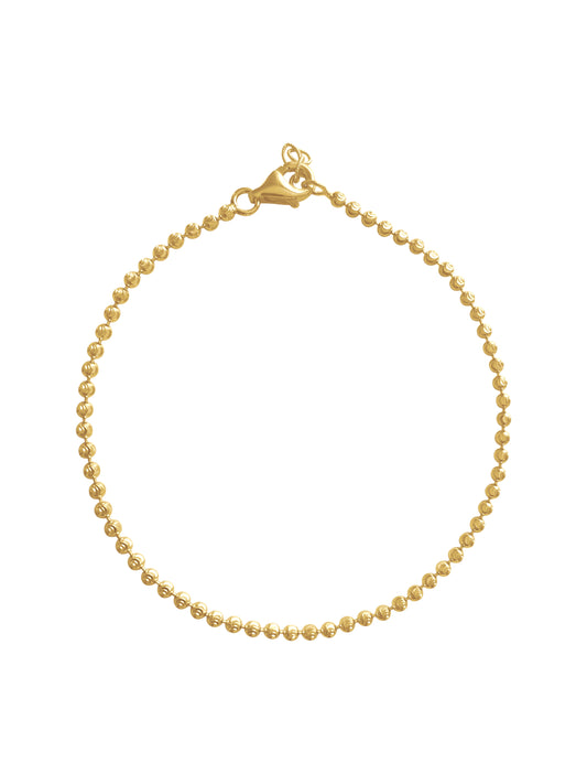 14K Gold Diamond cut Ball Bracelet