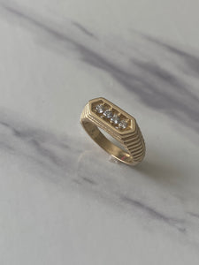 14k Solid Gold Mirror Diamond Ring