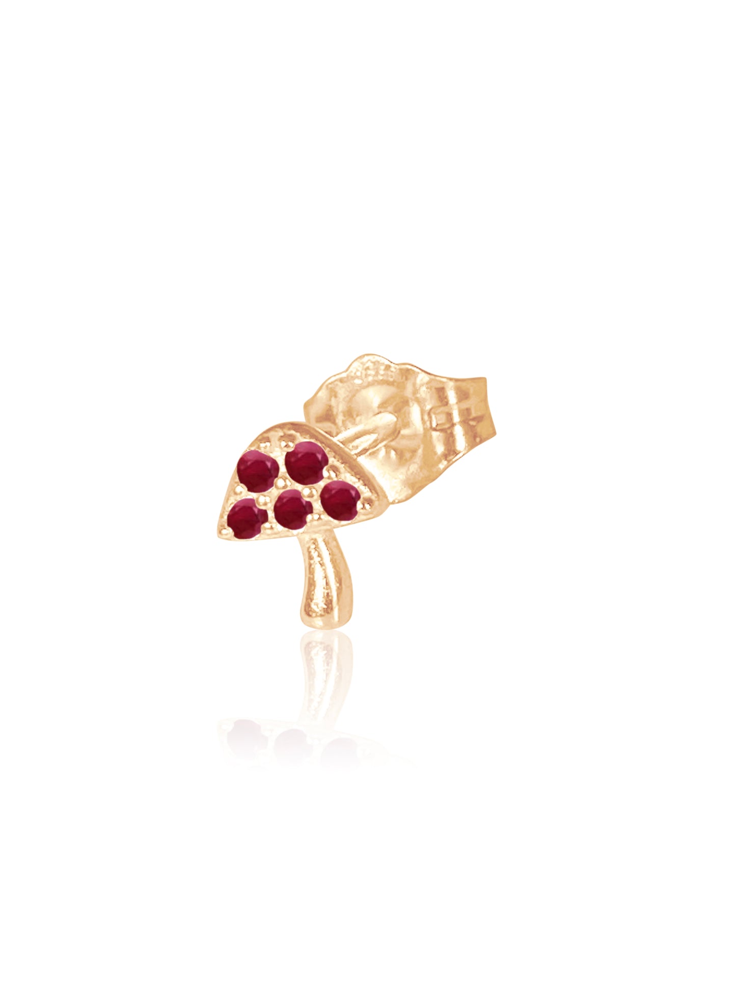 14K Gold Diamond Mushroom Earring