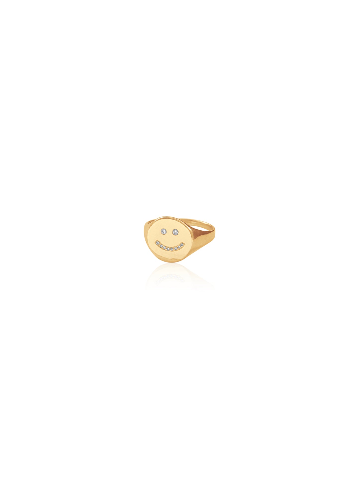 14K Diamond Be Happy Ring