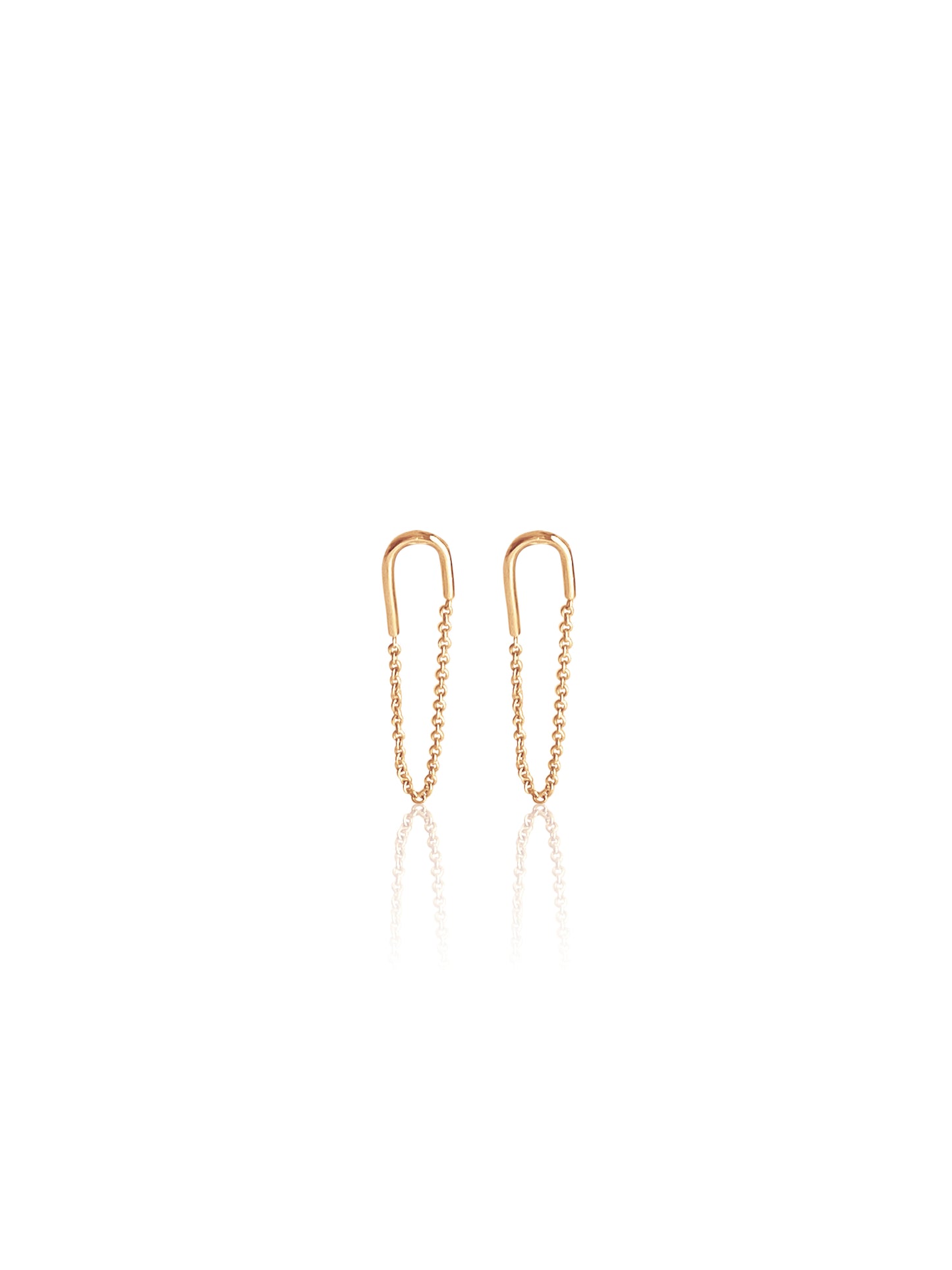 14k Gold Paper Clip Chain Earring