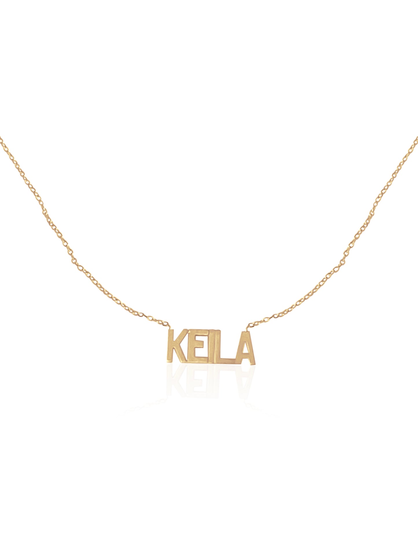 14KT Gold Dainty Nameplate Necklace