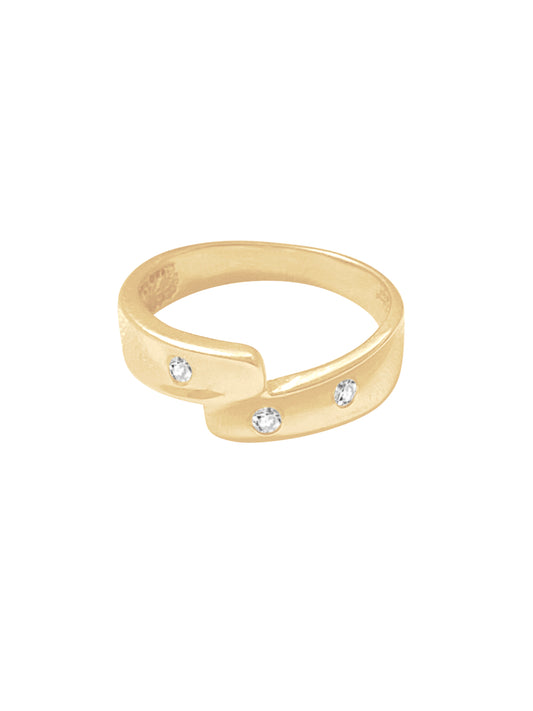 14k Solid Gold Diamond Connected Ring