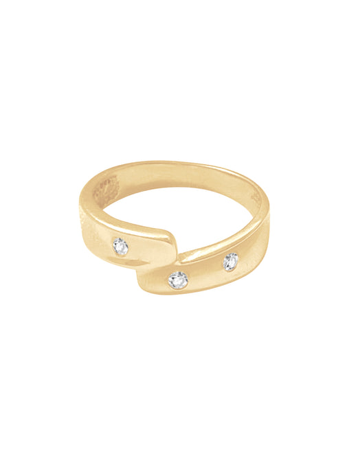 14k Solid Gold Diamond Connected Ring
