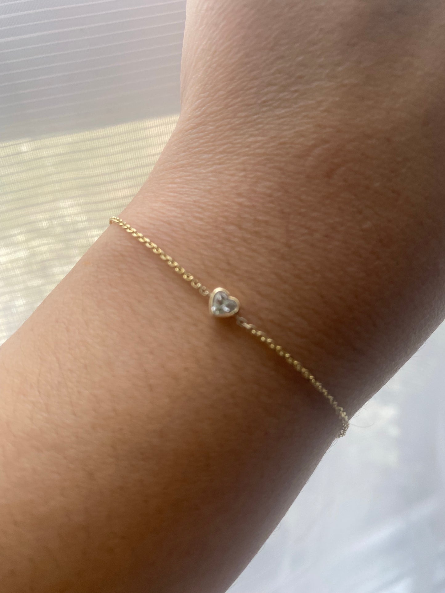 14K Heart Shaped Diamond Bracelet