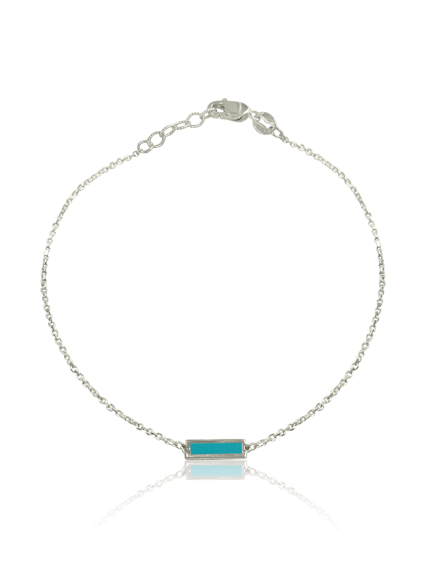 14K Gold Turquoise/Mother Of Pearl Bar Bracelet