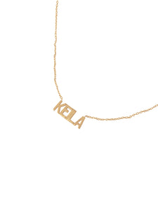 14KT Gold Dainty Nameplate Necklace