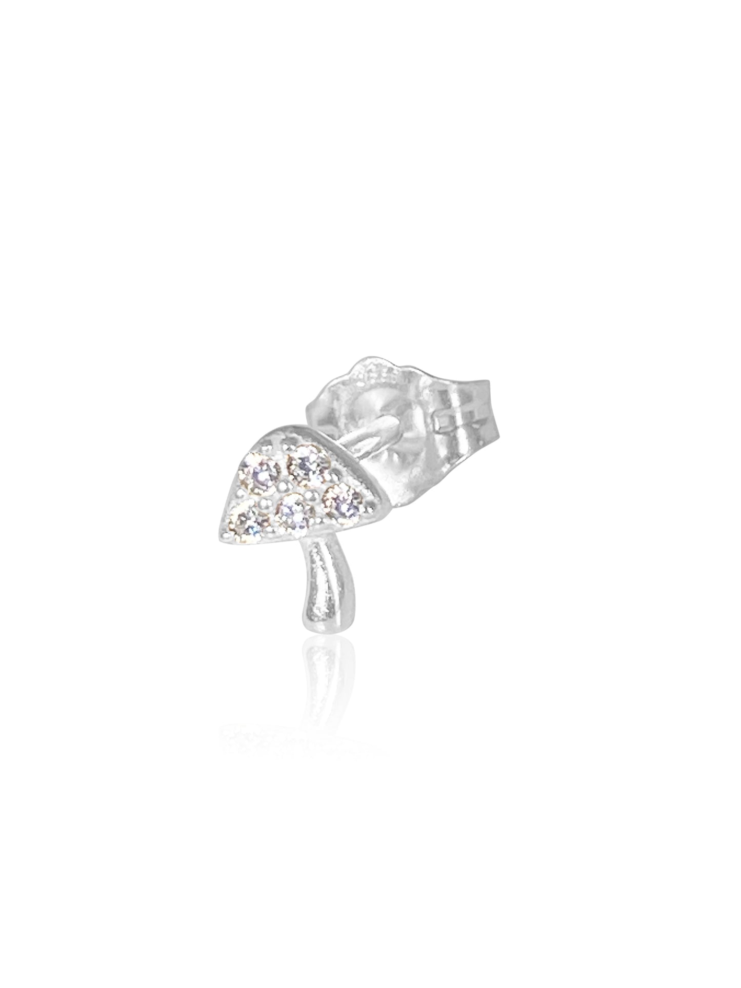14K Gold Diamond Mushroom Earring