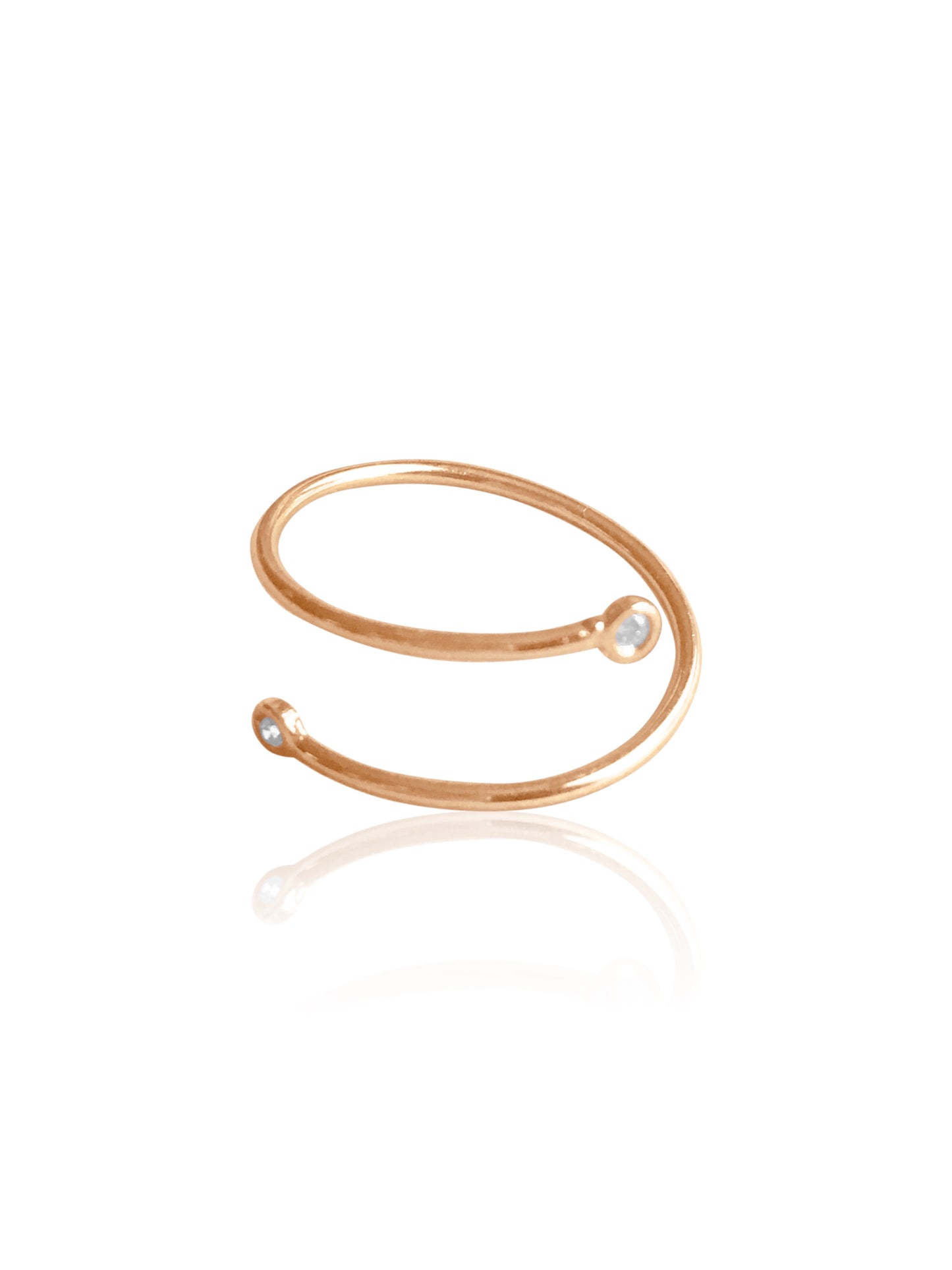 14K Gold Diamond Coil Ring