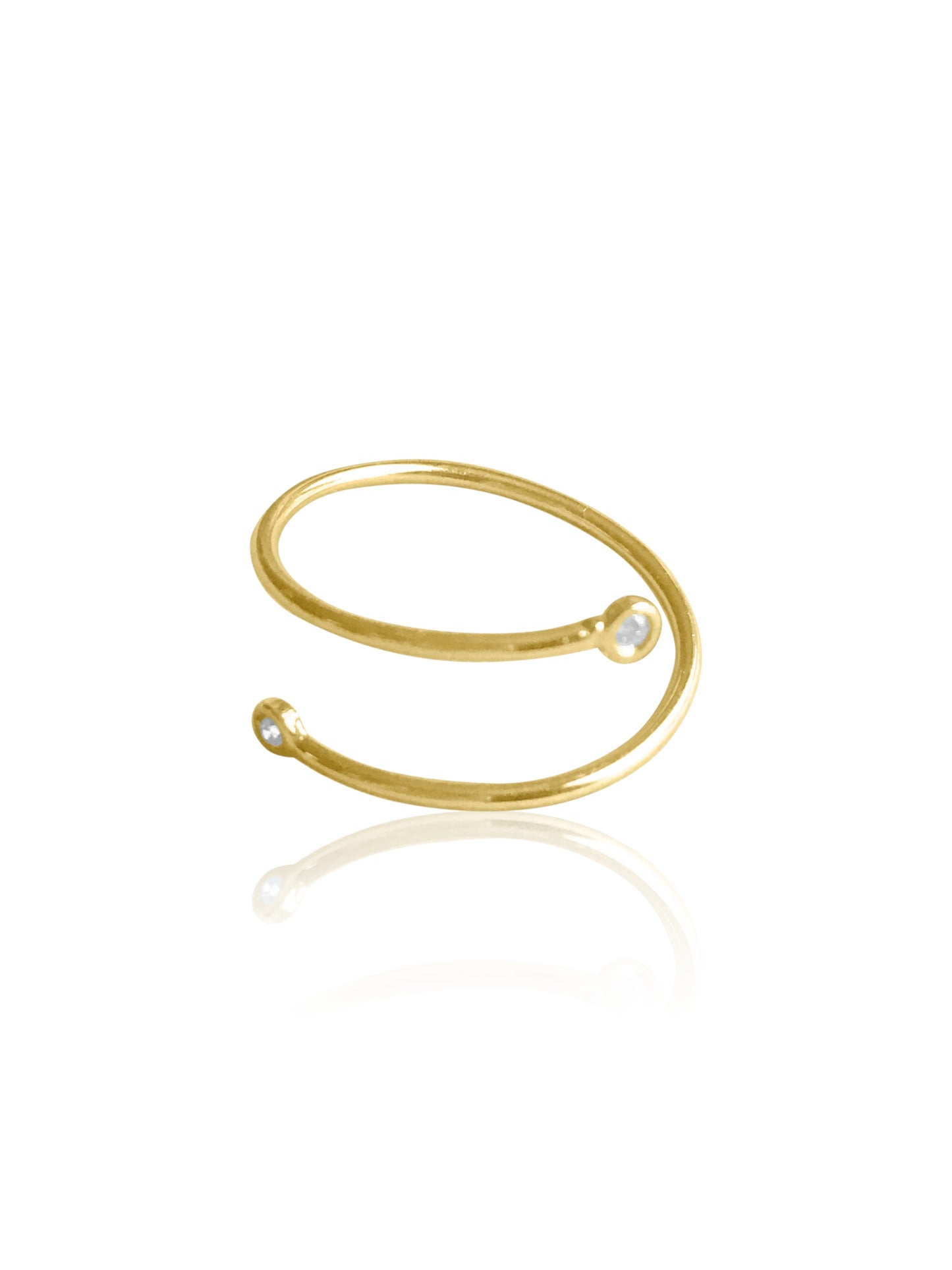 14K Gold Diamond Coil Ring