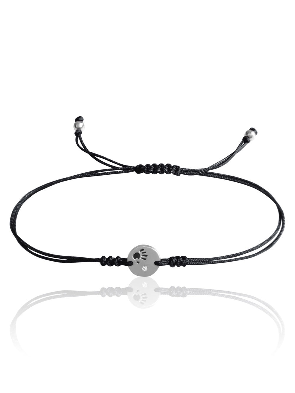 14k Gold Diamond Mini Love Is In Your Hands Macrame Bracelet