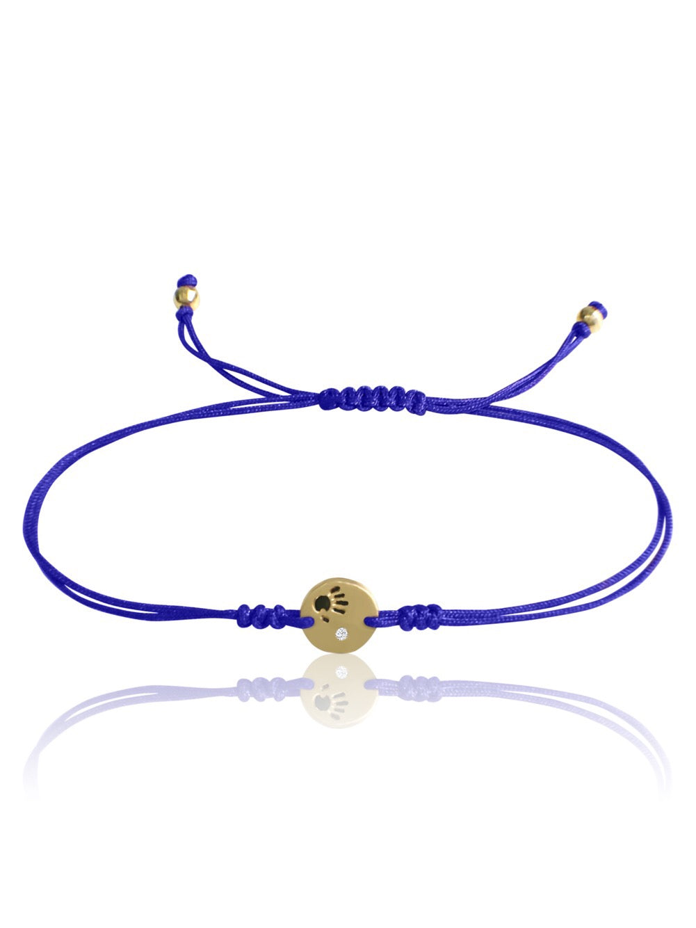 14k Gold Diamond Mini Love Is In Your Hands Macrame Bracelet