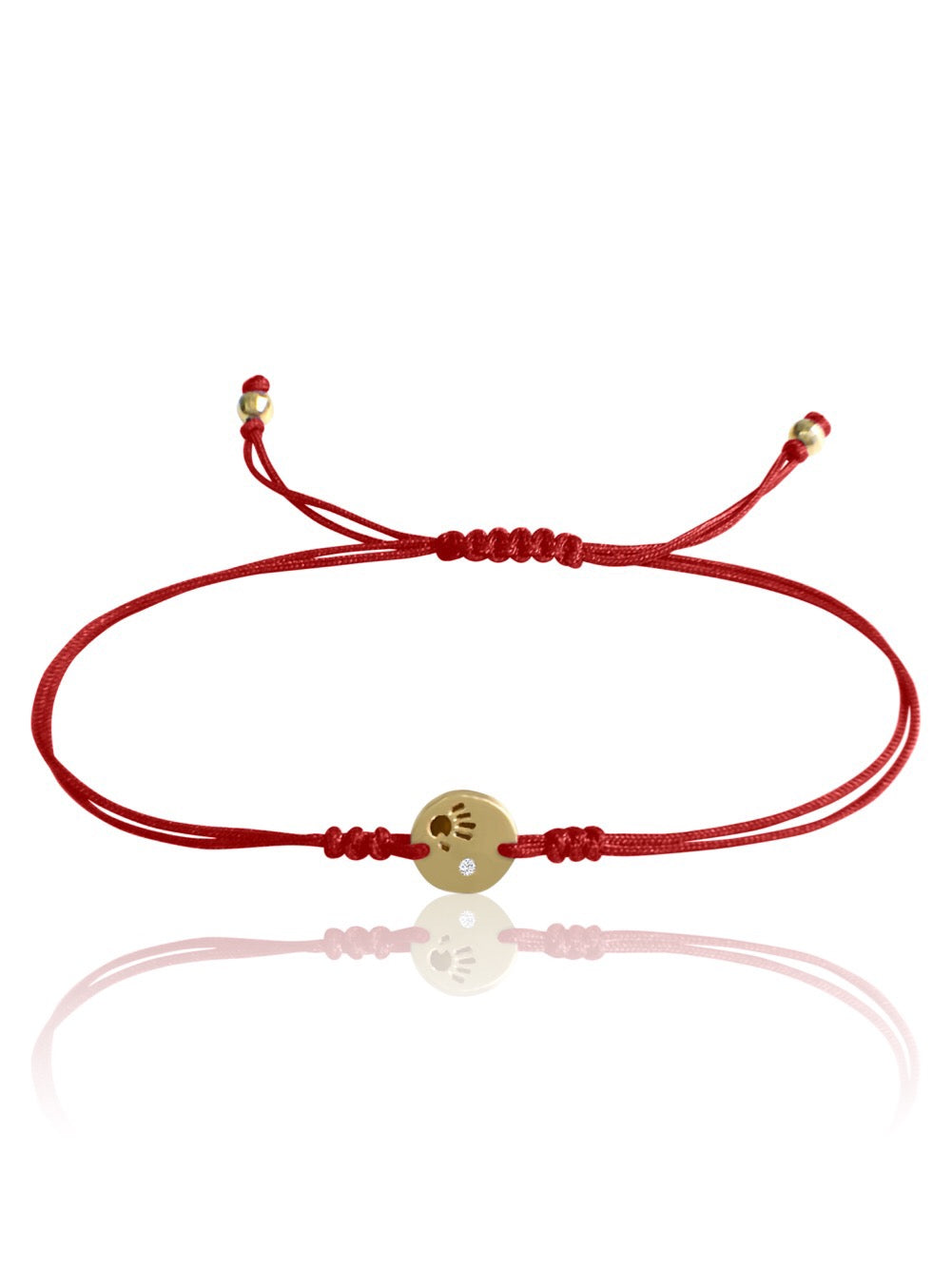 14k Gold Diamond Mini Love Is In Your Hands Macrame Bracelet