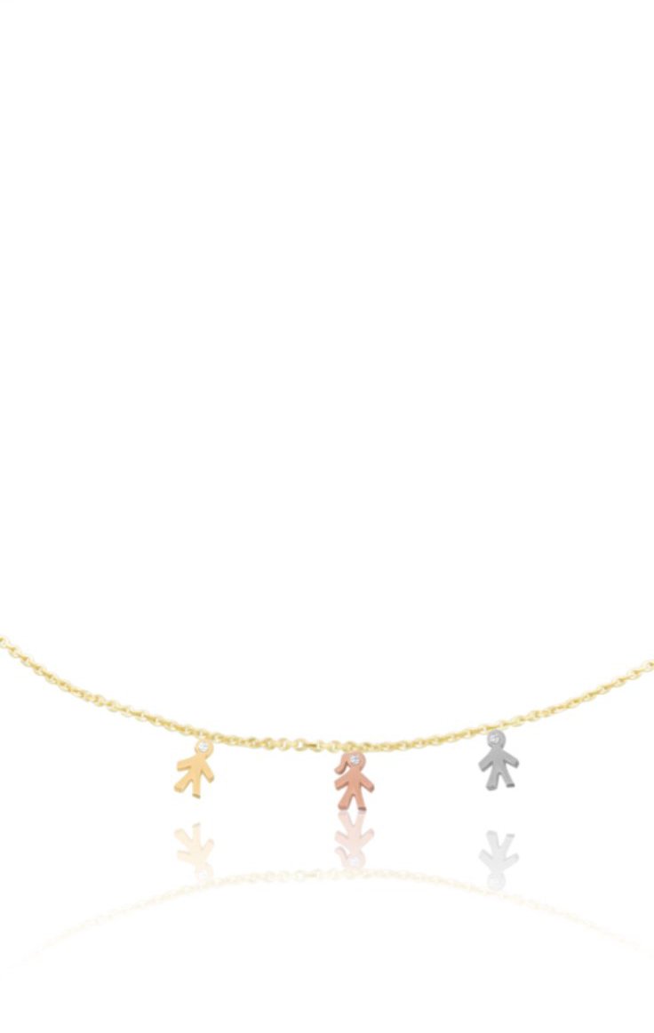 14k Mom Diamond Mini Children Necklace