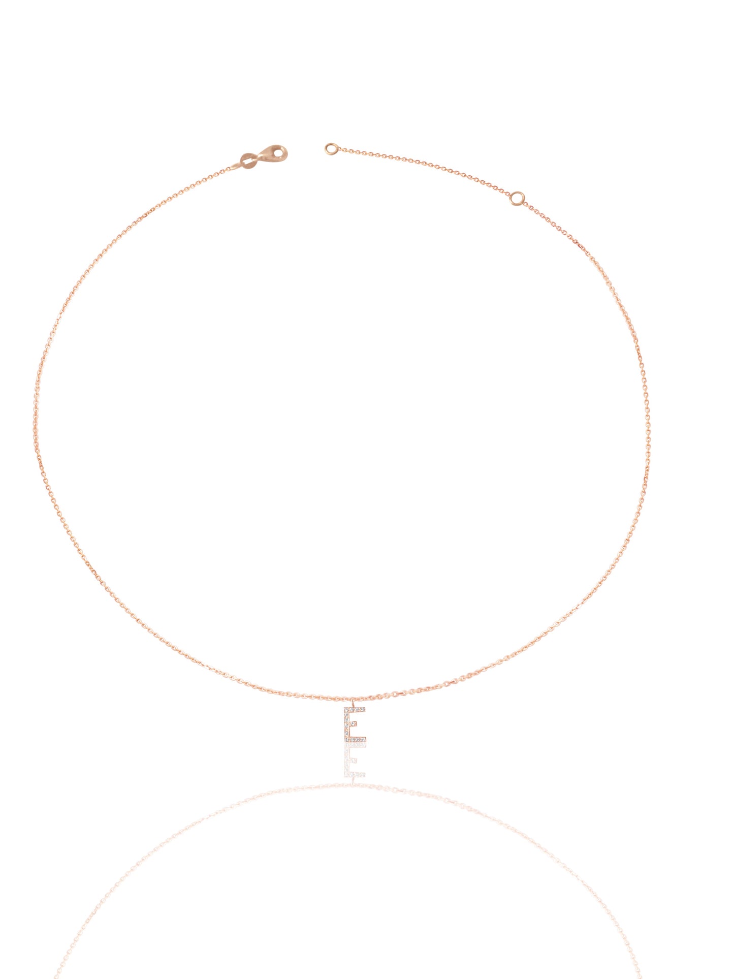 14KT Gold Micro Pave Diamond Initial Necklace