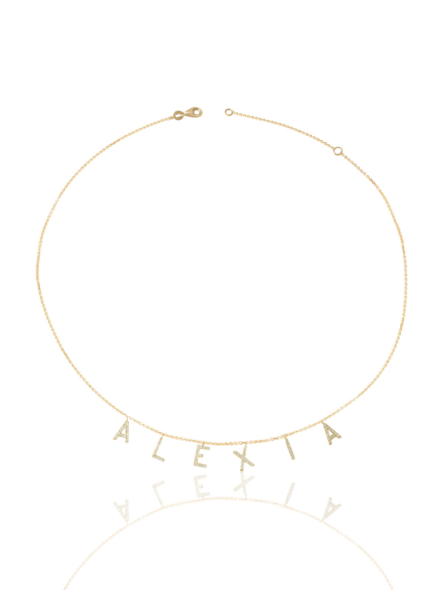 14KT Gold Micro Pave Diamond Initial Necklace