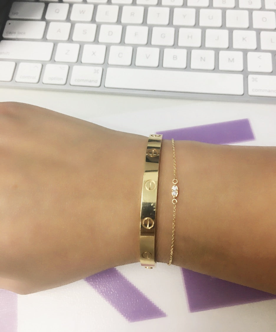 14K Gold Diamond  Bracelet