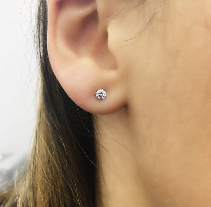 14K Gold Diamond Stud Earrings