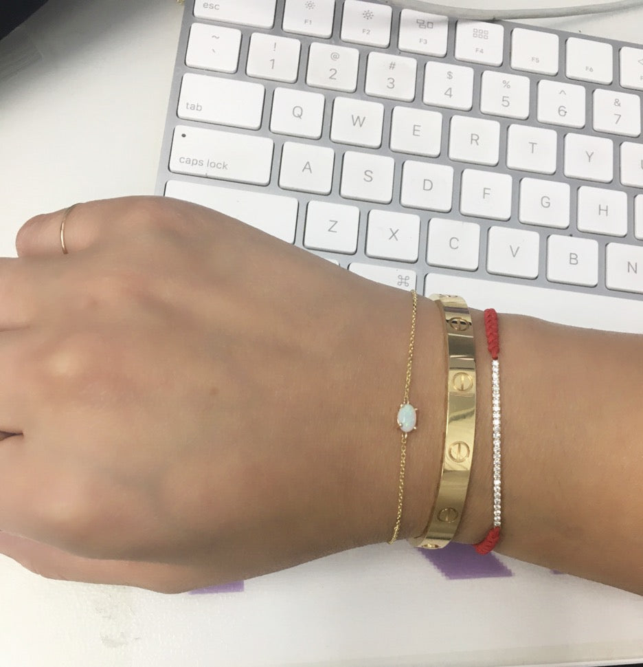 14K Gold Opal Bracelet